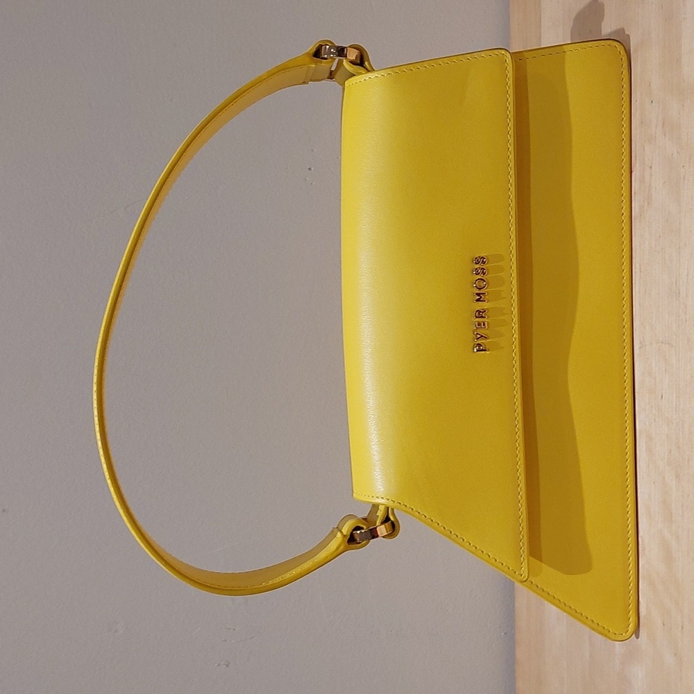 Pyer Moss Network Small Yellow Leather Bag